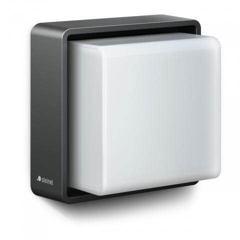 Steinel L 845 C Bluetooth outdoor wall light with sleek cubic design and energy-efficient LED.