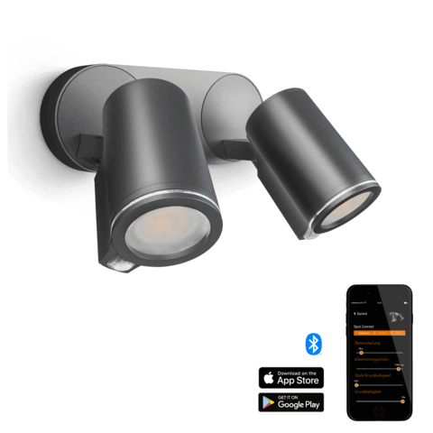 Steinel Spot Duo SC Sensor Spotlight, 15W LED, Anthracite Finish, Outdoor Light - With Sensor & Bluetooth