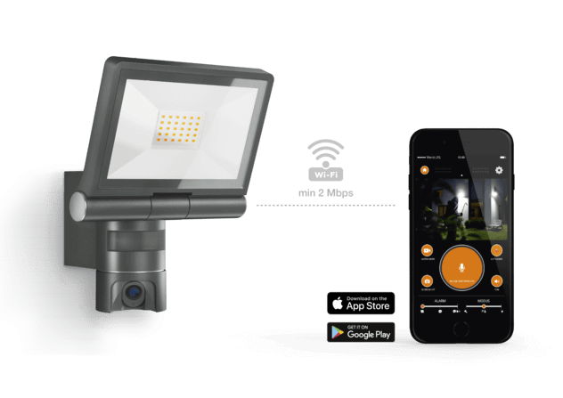 Steinel XLED CAM 1 SC - Outdoor Security Spotlight with Camera, Intercom, and Motion Sensor Floodlight