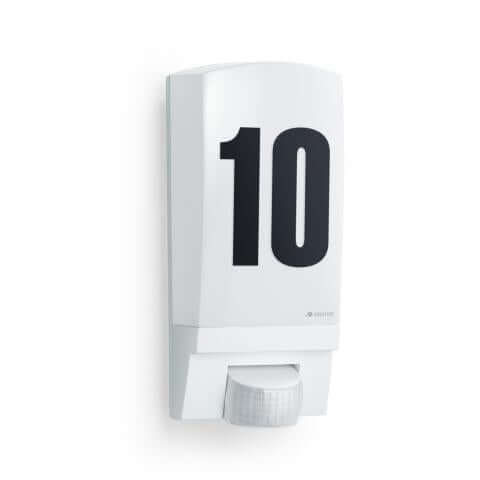 Steinel L 1 S House Number Light Outdoor Wall Light with 180° Motion Sensor and 10m Range, E27 Bulb Compatible - Black