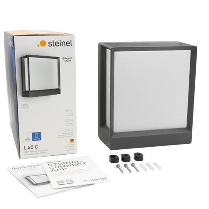 Steinel L 40 C Outdoor Porch Sensor Light  12.9W Anthracite Wall Light - Without Sensor & With Bluetooth
