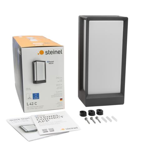 Steinel L 42 C Outdoor Porch Sensor Light  13W Bluetooth Enabled Anthracite Wall Light - Without Sensor & With Bluetooth