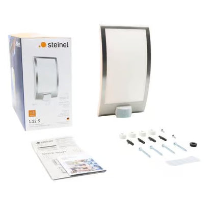 Steinel L 22 S Outdoor Sensor Light – Stainless Steel, 180° Motion Detection