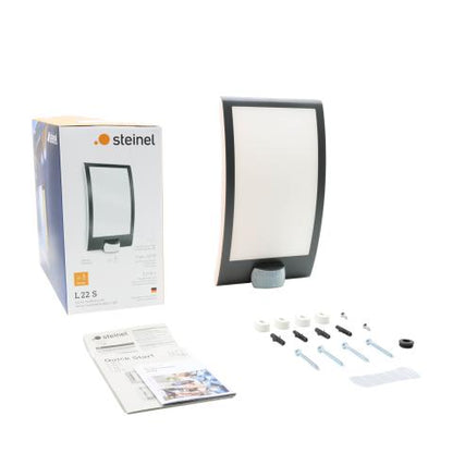 Steinel L 22 S Outdoor Sensor Light – Stainless Steel, 180° Motion Detection
