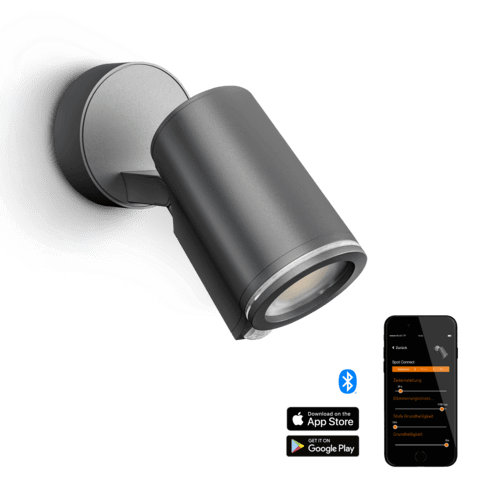 Steinel Spot One SC Outdoor LED Spotlight, 7W, Anthracite Aluminium - With Sensor & Bluetooth