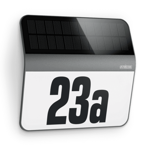 Steinel Xsolar LH-N Solar LED House Number Light, UV-Resistant Outdoor Wall Light